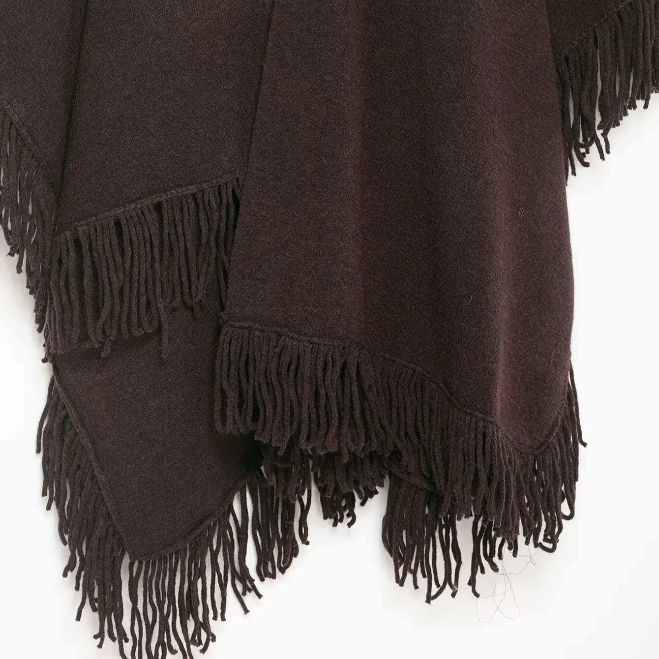 المرأة تصميم تحسس قمة الخريف الشتاء موضة شرابة مزينة كيب الحياكة ملابس خارجية بسيطة غير النظامية عباءة غير رسمية سترة #4