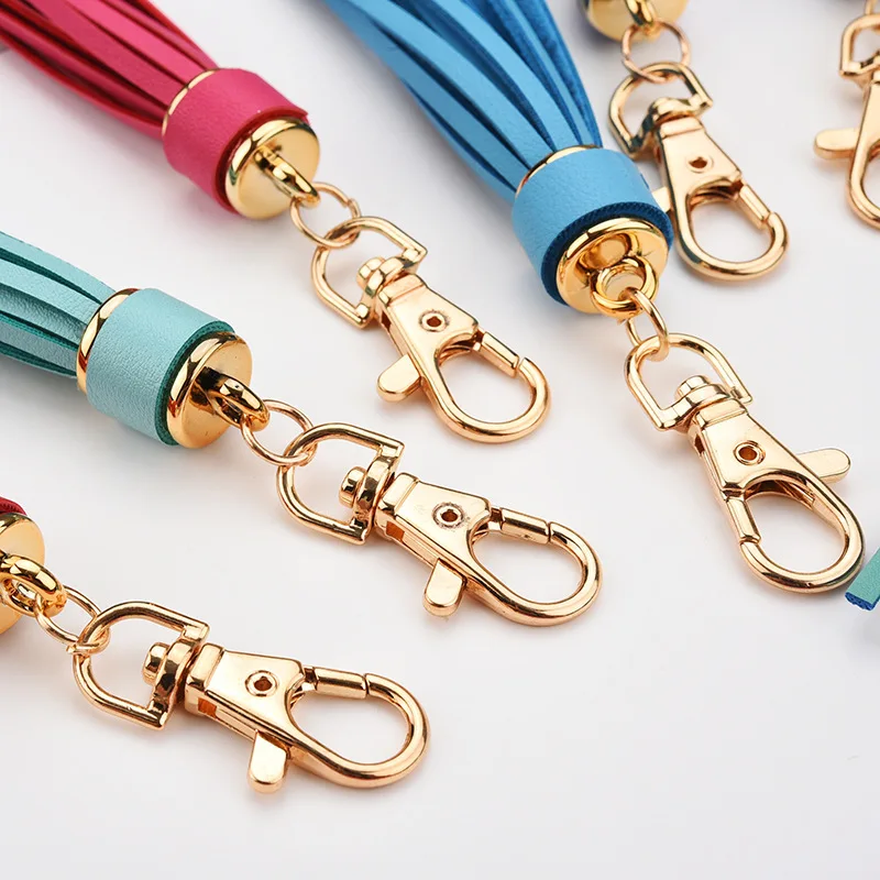 New PU Leather Tassel KeyChain Bags Accessories Women Cute Korea Style Tassels Car KeyRing Ornaments Charm Jewelry Trinket