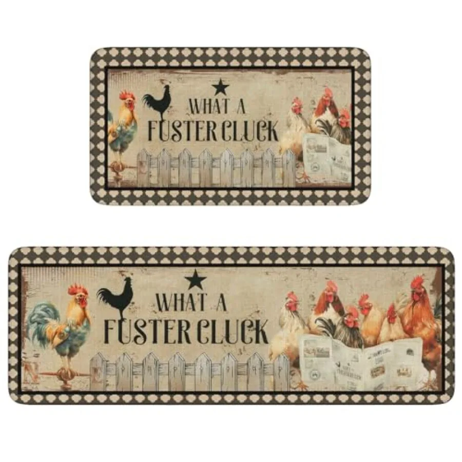 

Кухонные коврики «Петух» Набор из 2 нескользящих моющихся куриных ковриков для курицы для пола на кухне Декоративные кухонные коврики «Петух» и Ru