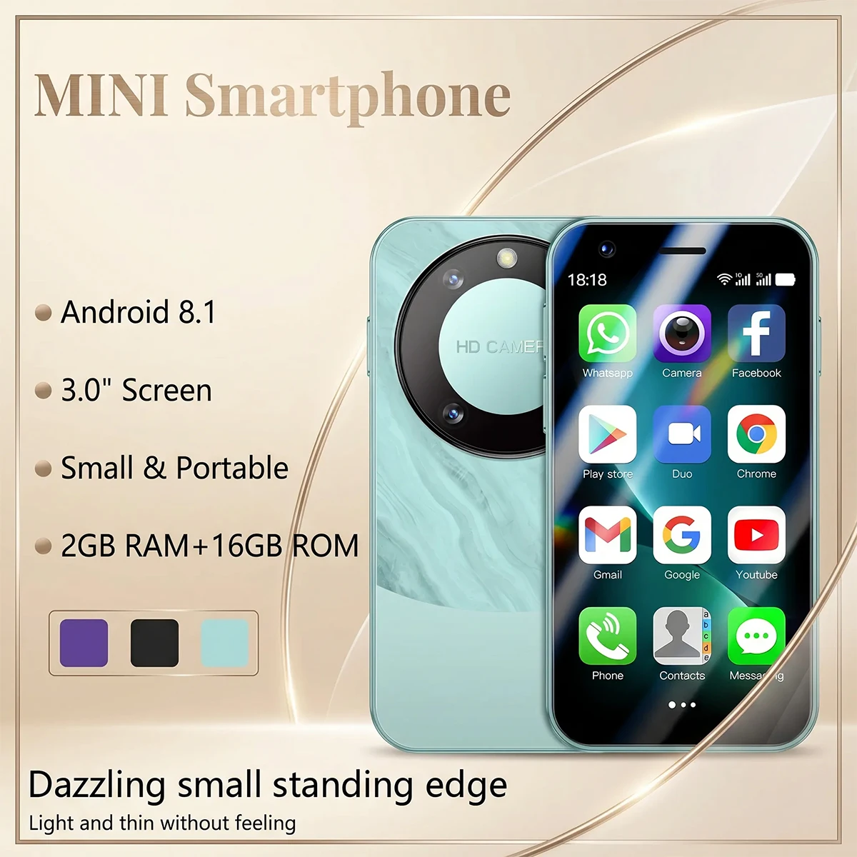 

Big Camera Mini Smartphone Android Dual SIM 2GB+16GB 2000mAh WiFi 3G Network Compatible Apps