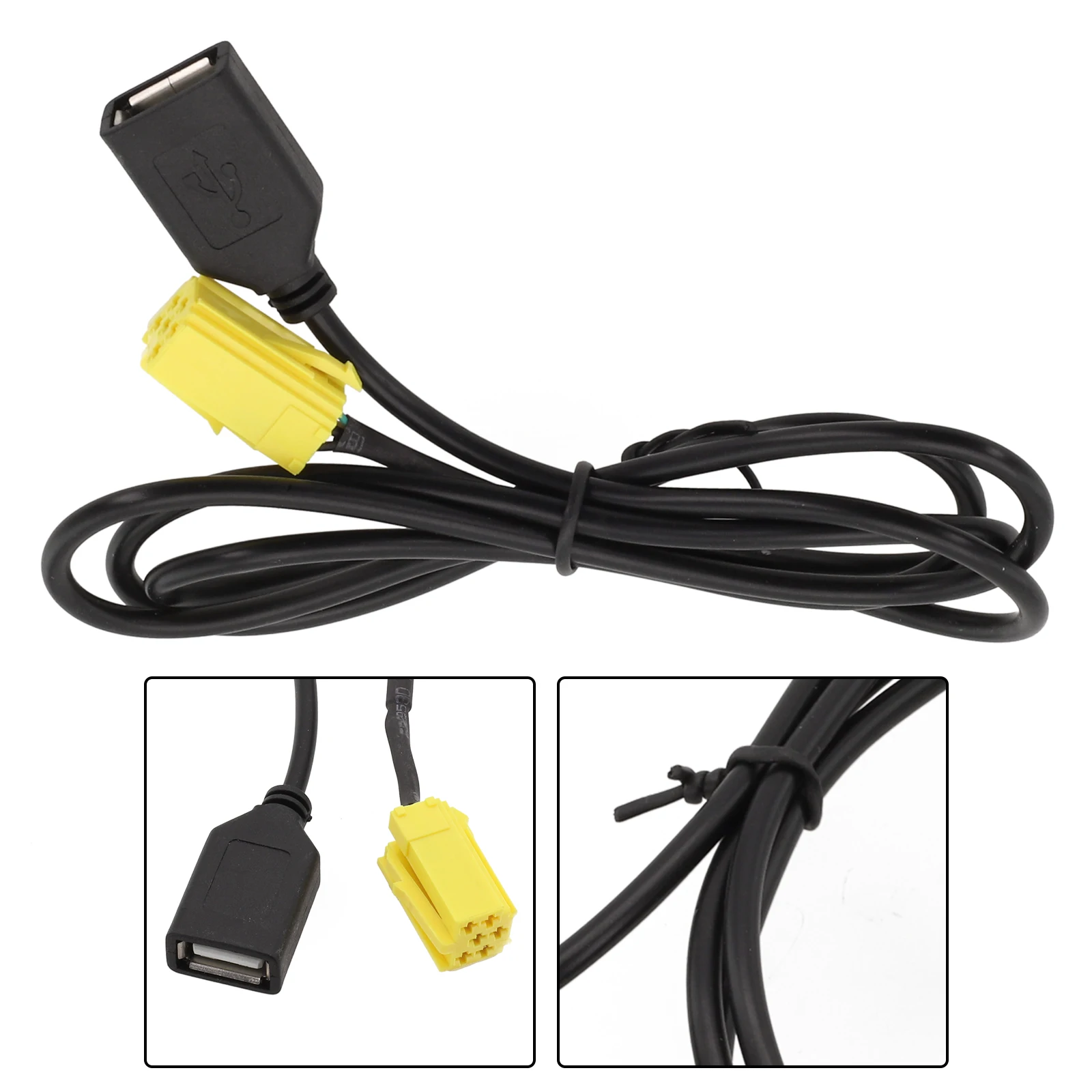 Female Port Extension 6Pin AUX USB Extension Non-deformed Wear-resistant 12V Voltage Anti-corrosion For Car Audio System