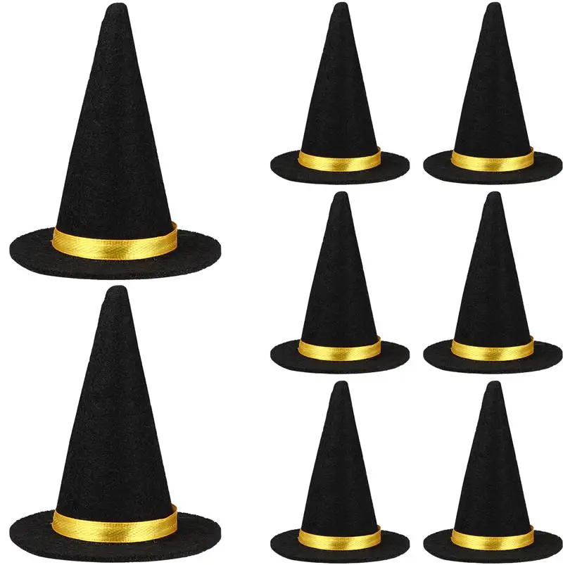 

8pcs Wine Bottle Witch Hat Witch Hat Decorations Miniature Witch Hats Witch Hat Decor Halloween Decorations