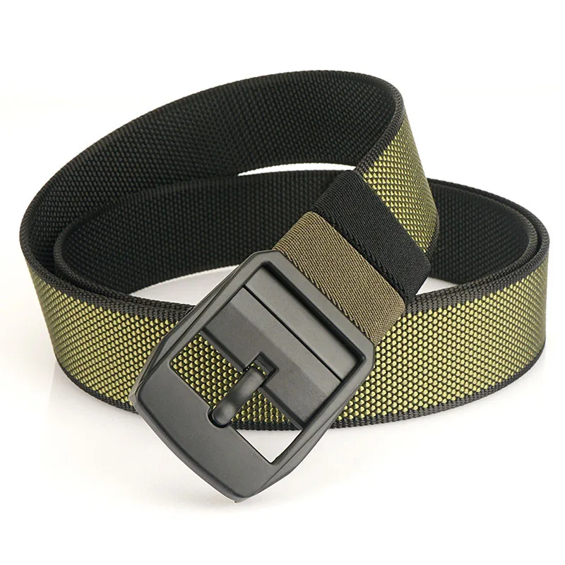Men's Double-Sided Nylon Tactical Belt with Automatic Buckle Durable for Casual Outdoor & Military Use