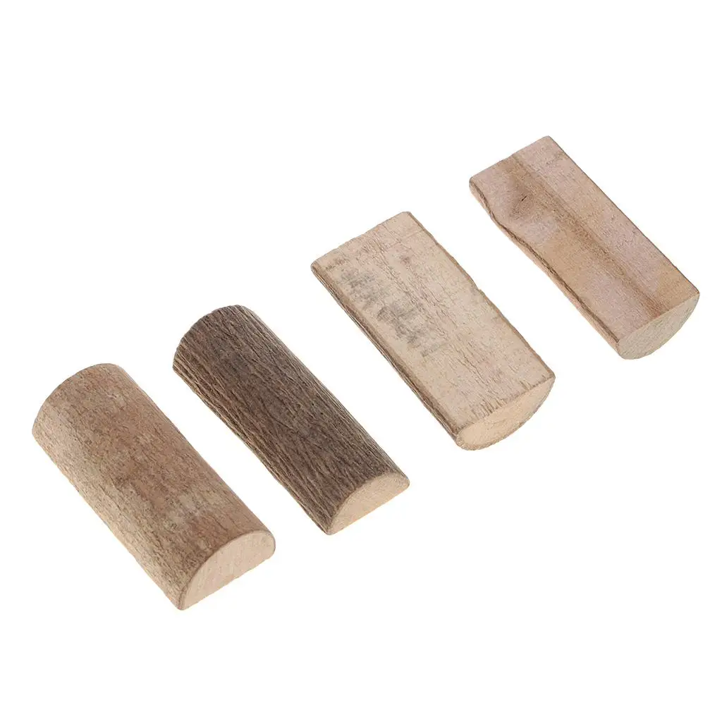 20 Pack 0.6x1.4inch Natural Mini Wood Sticks Half Round Rustic Tree Bark Log