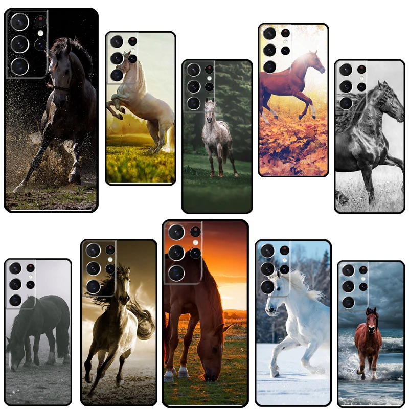 Horse Animal Phone Case For Samsung Galaxy S23 S22 Ultra Note 20 10 S8 S9 S10 Plus S20 FE S21 FE Cover