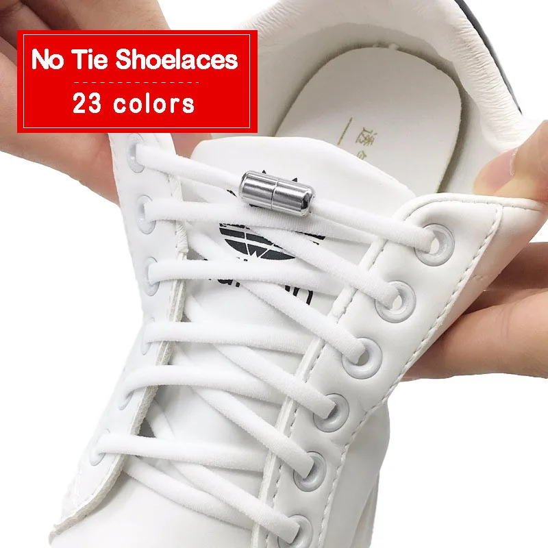 

Multicolor Elastic No Tie Shoelaces Semicircle Shoe Laces For Sneakers Shoelace Quick Lazy Metal Lock Laces Without Ties