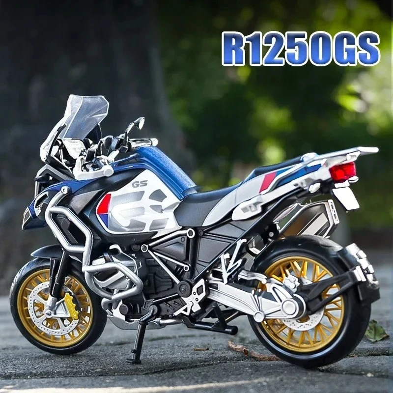 1:12 R1250GS ADV Motorcycles Simulation Alloy Motorcycle Model Shock Absorbers Collection Toy Car Gift