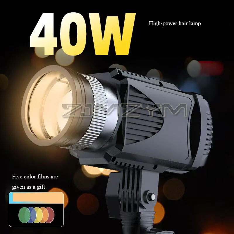 40W LED Spotlight 2700-6500K Photography Video Light 3Color Daylight Fill Lamp Stage Light For Live Commerce Wedding Party Show