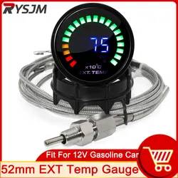 52mm Exhaust Gas Temperature Gauge Digital Exhaust Gas Temp Gauge 20 Led EGT EXT Gauge Car Meter with Oxygen Sensor Instruments