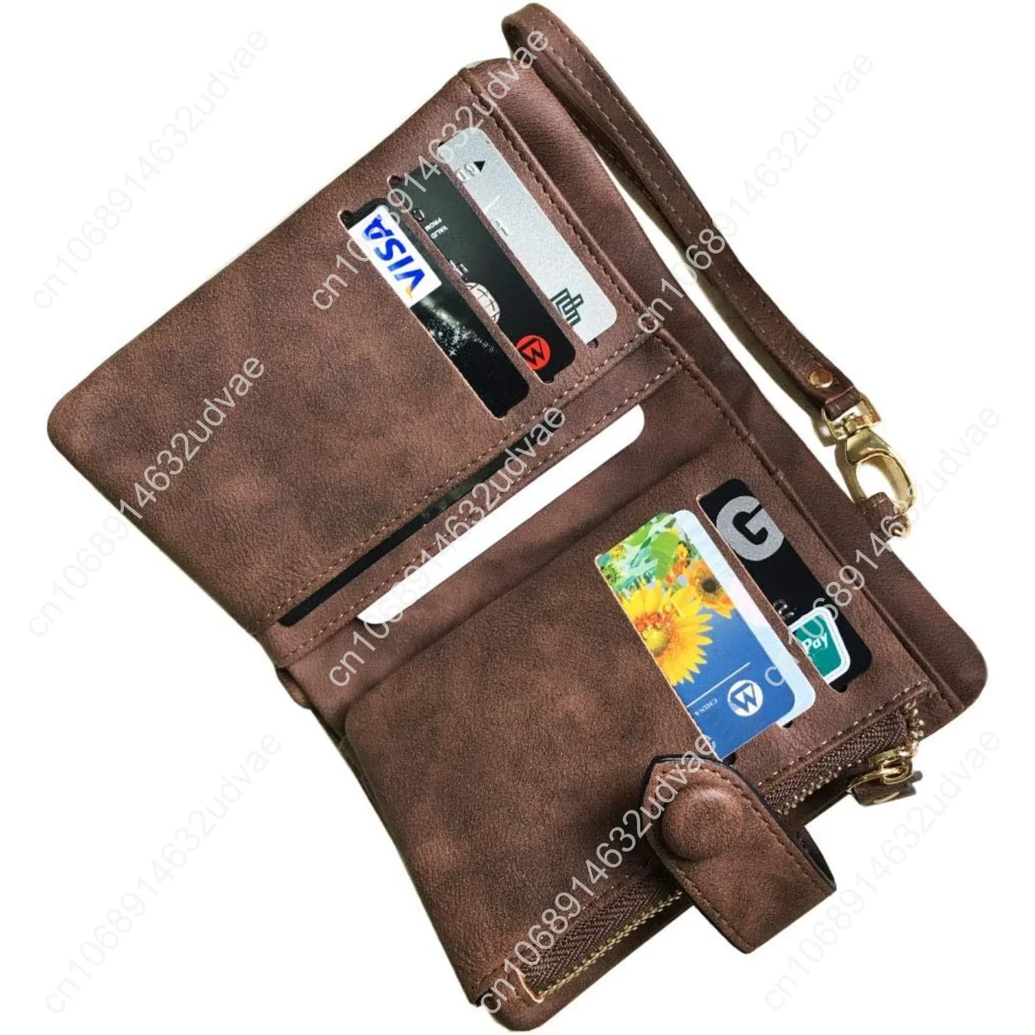 AOXONEL Women's Small Bifold Leather wallet Rfid blocking Ladies Wristlet with Card holder id window Coin Purse