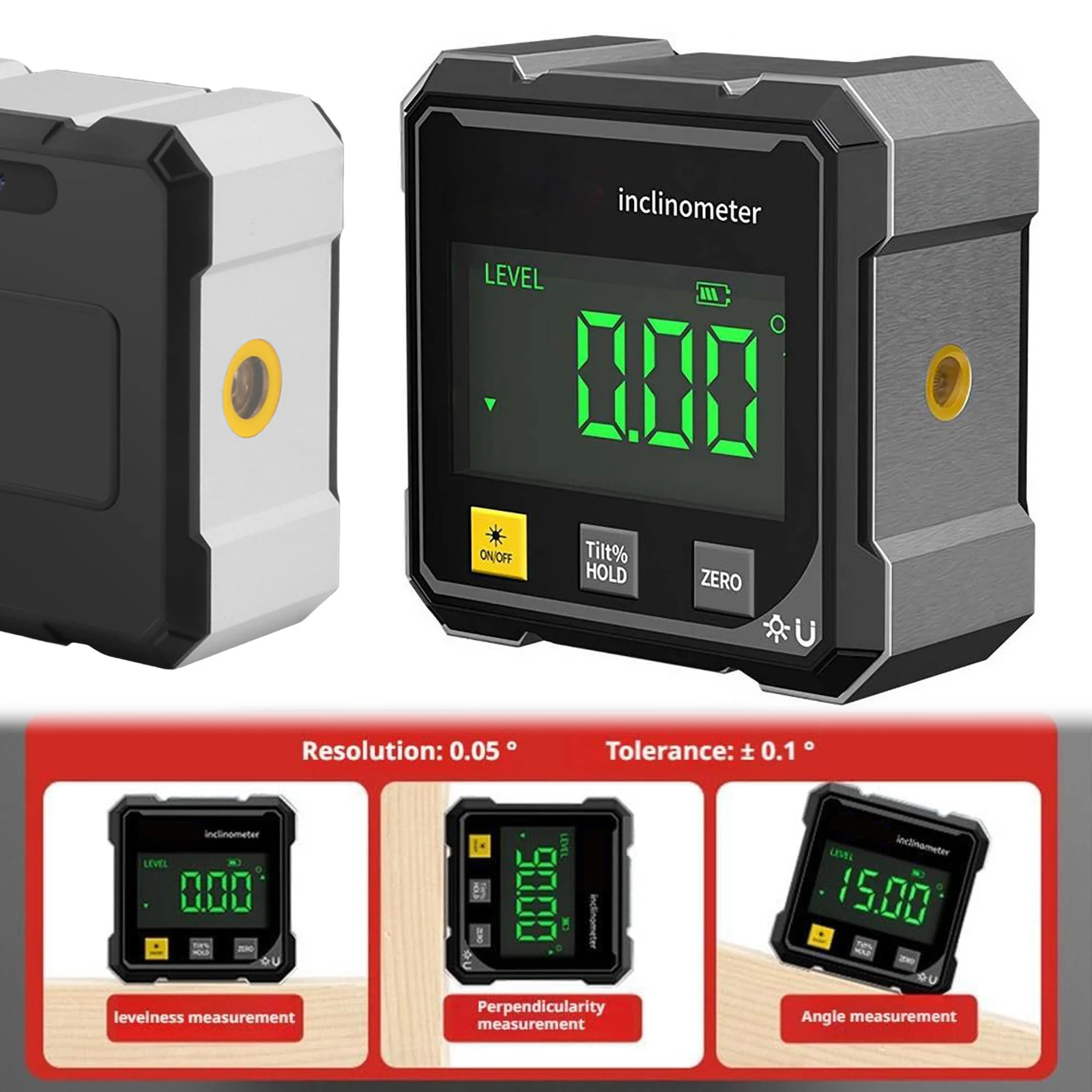 Digital Angle Measure Instrument USB Charging Table Saw Miter Protractor LED Screen Digital Angle Gauge Hanging Level Box