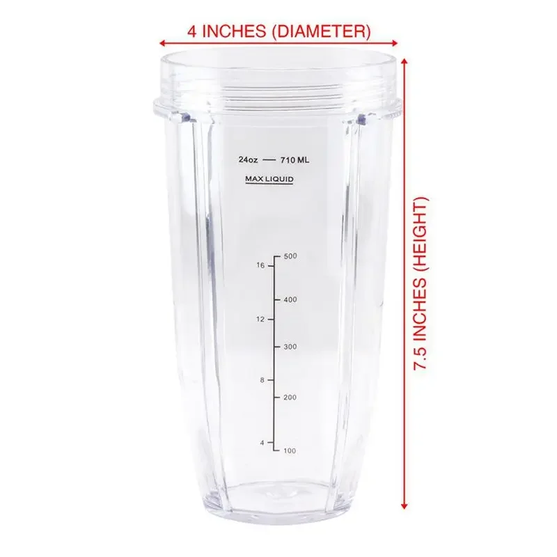 A50Q-Blender Replacement Parts For Ninja, 4 24Oz Cups With To-Go Lids, 7 Fins Extractor Blade, For Nutri Ninja Auto IQ - view 6