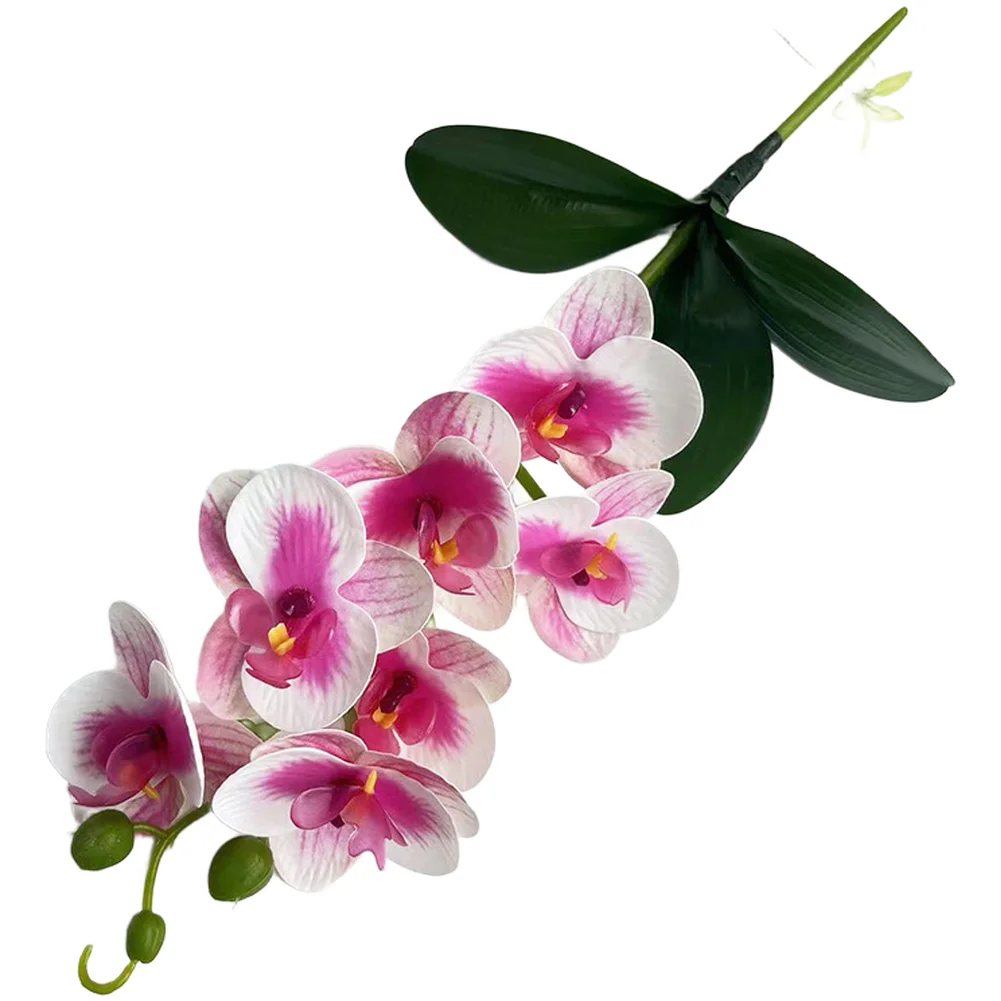 Table Centerpiece Phalaenopsis Orchid Natural Looking Artificial Plant 3 Realistic Leaves Soft Flexible Rubber
