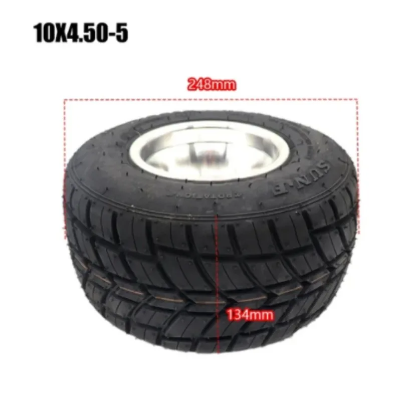 10x4.50-5 11x7.10-5 Inch Rain Tubeless Tires with Aluminum Wheels for Go Kart Front and Rear Wheel Drift Go Kart Accessories