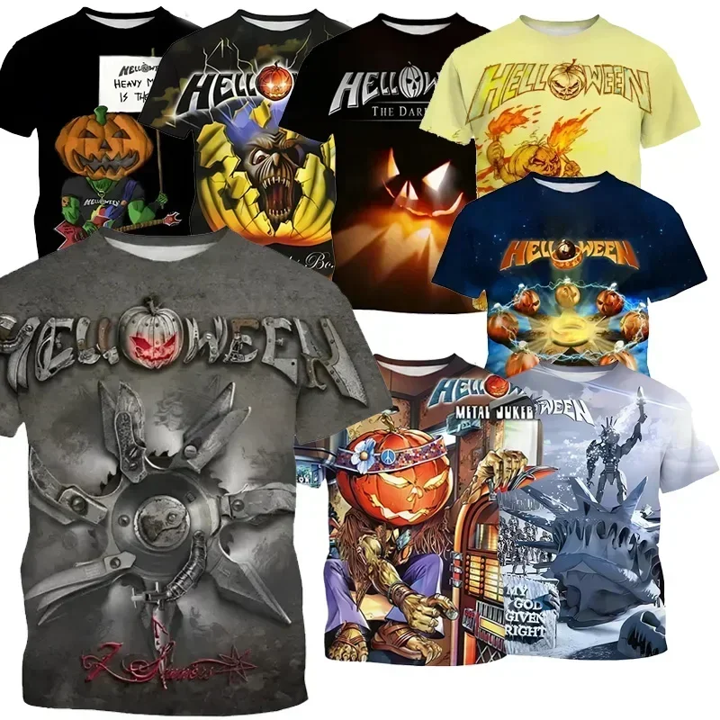 

Heavy Metal Rock Hip Hop Band Halloween 3D Print Sports Quick Dry Breathable Men T-shirt Casual Round Neck Street Short Sleeve