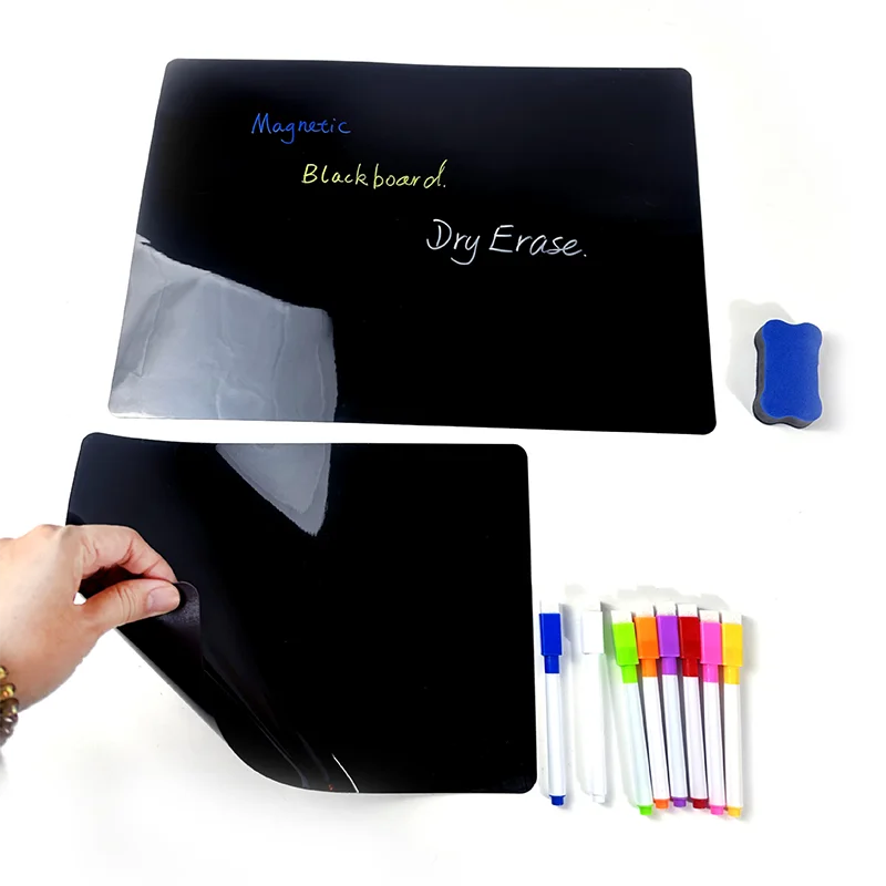 PET A3 Size Magnetic Chalkboard Refrigerator Sticker Kitchen Menu Message Board Planner Smooth Writing Film Wet Erase