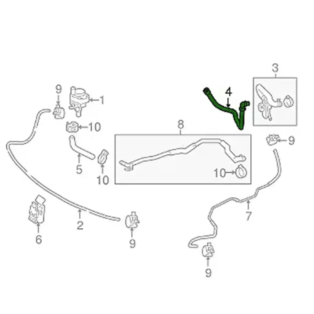 1pc Coolant Pipe Hose Line For Mercedes C E W204 A207 W212 2010-2017 A2048307496 ABS Black Automobiles Engine Parts