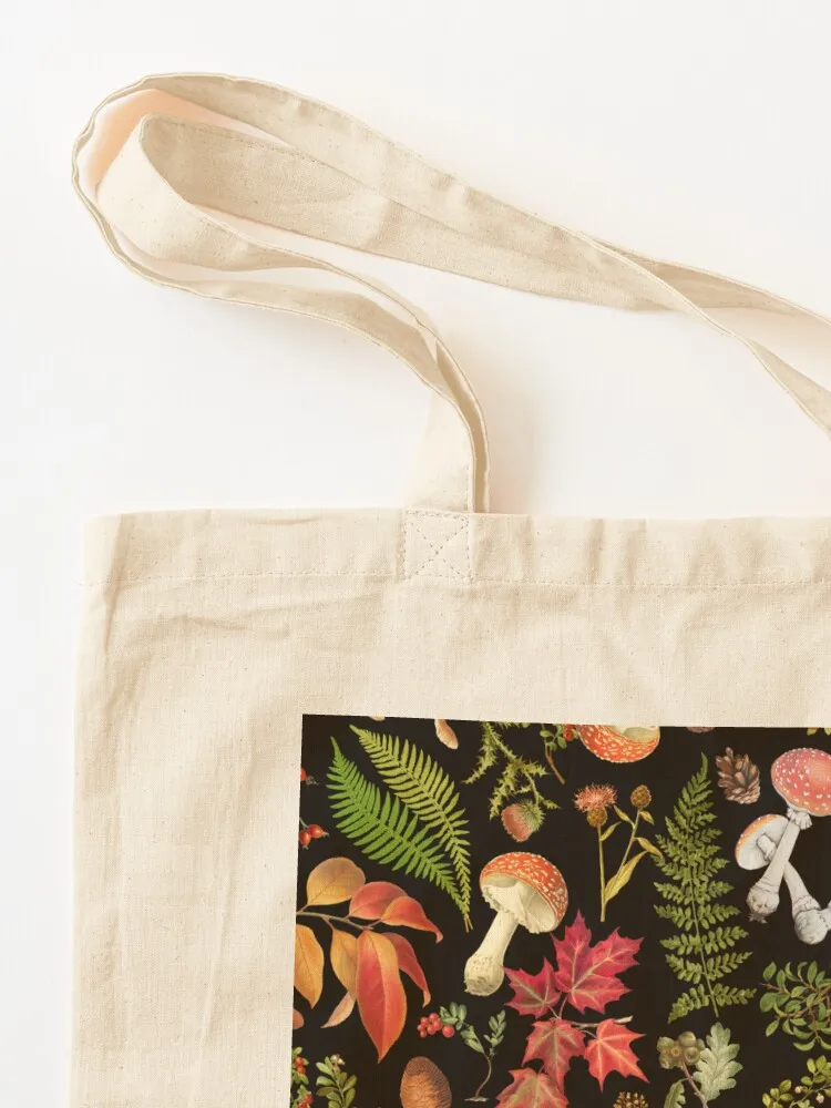 فطر منتصف الليل العتيق بنمط نباتي للغابات - حقيبة حمل للحديقة الليلية النباتية باللون الأسود #3