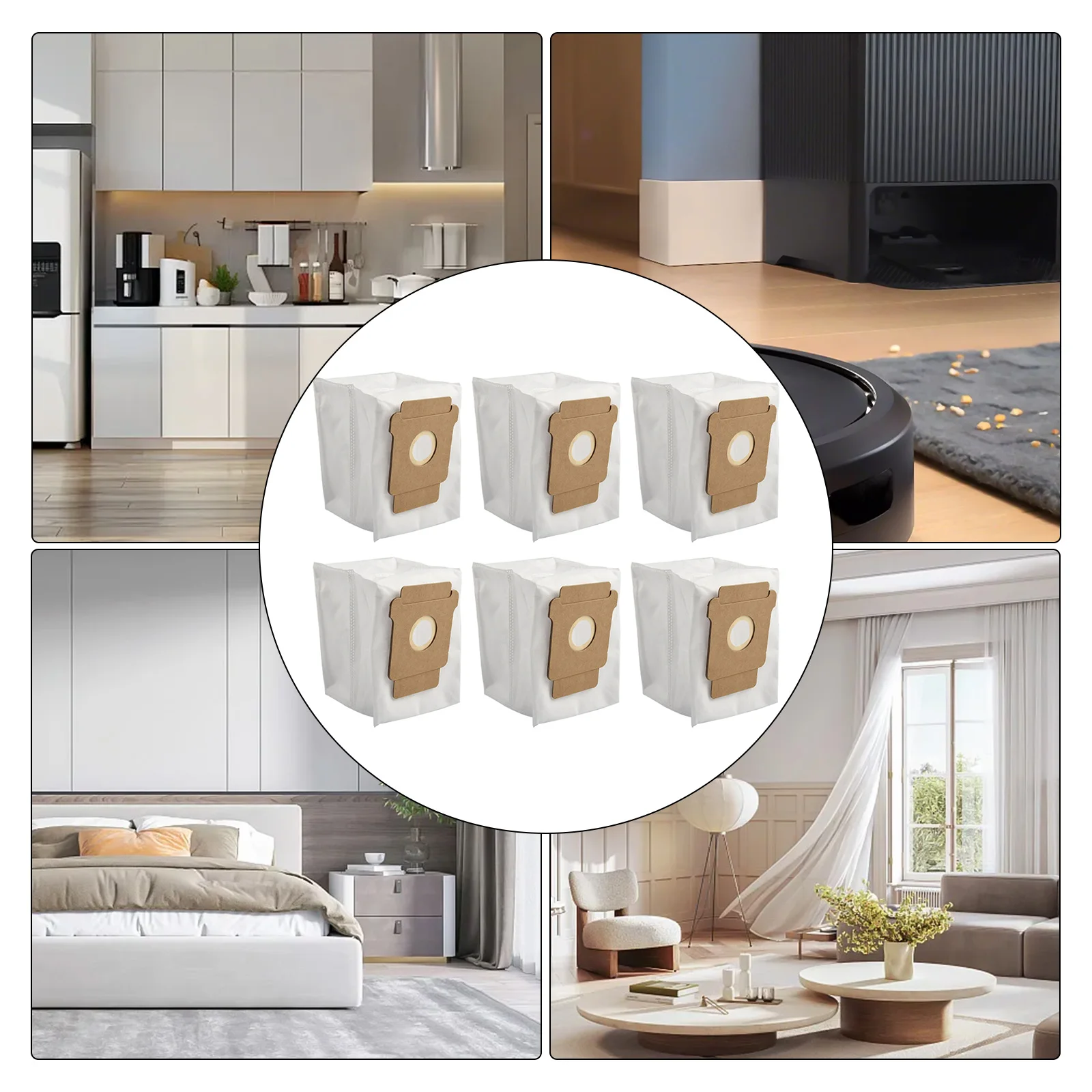 Home Cleaning Solution 2.8 L Dust Bags Automatic Dirt Disposal Large Capacity Dust Bags Hands-free Cleaning For 60 Days