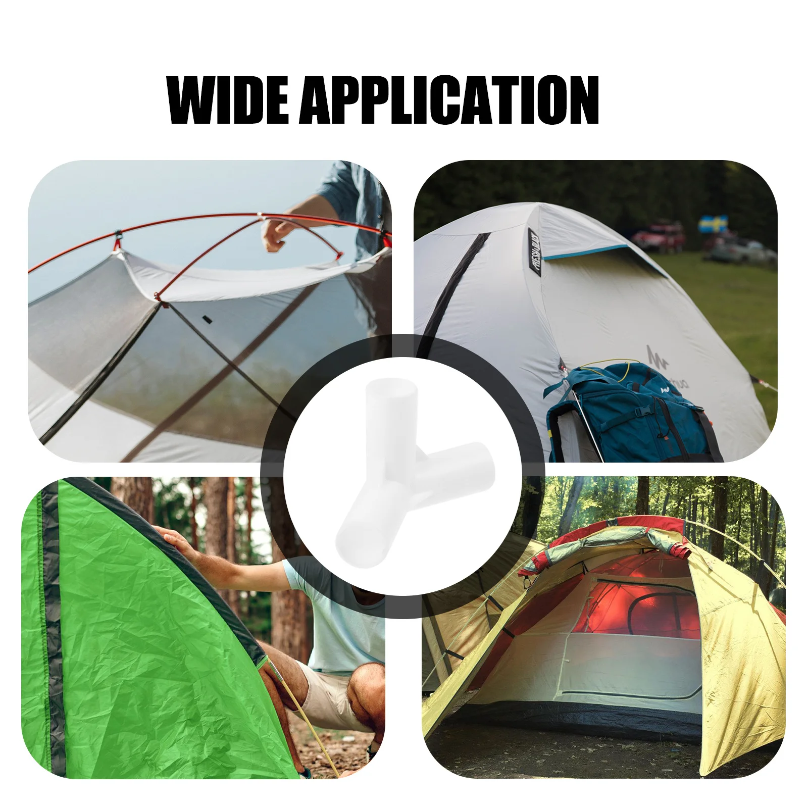 

20Pcs Tent Pole Connector Three-Way Plastic Adapter Rod Connector Tent Supplies Outdoor Fittings Fittings Adapter