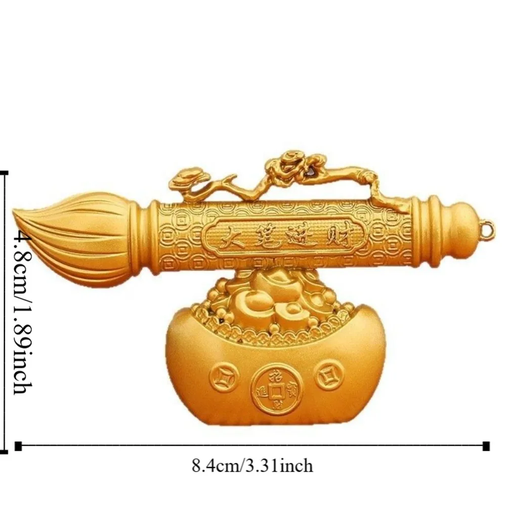 Ozdoba na biurko z materiału stopowego, element Yuanbao, rękodzieło dekoracyjne, duża ozdoba na długopis, wzór długopisu, styl chiński
