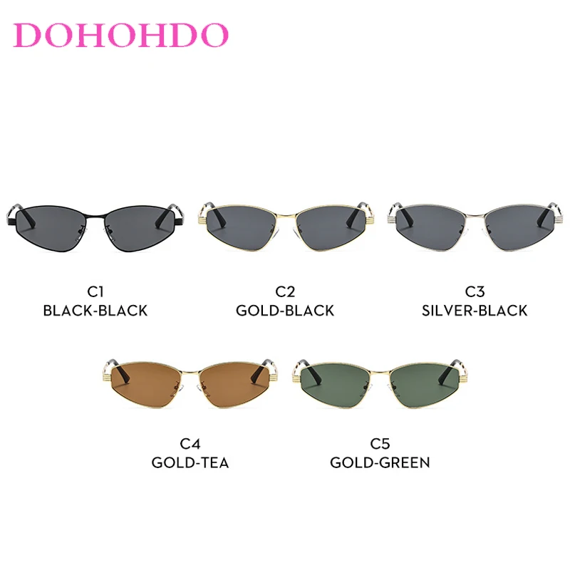 Fashion Metal Frame Cat Eye Women Sunglasses Luxury Designer Retro Small Frame Sunglass Men Outdoor Travel Eyewear Female UV400