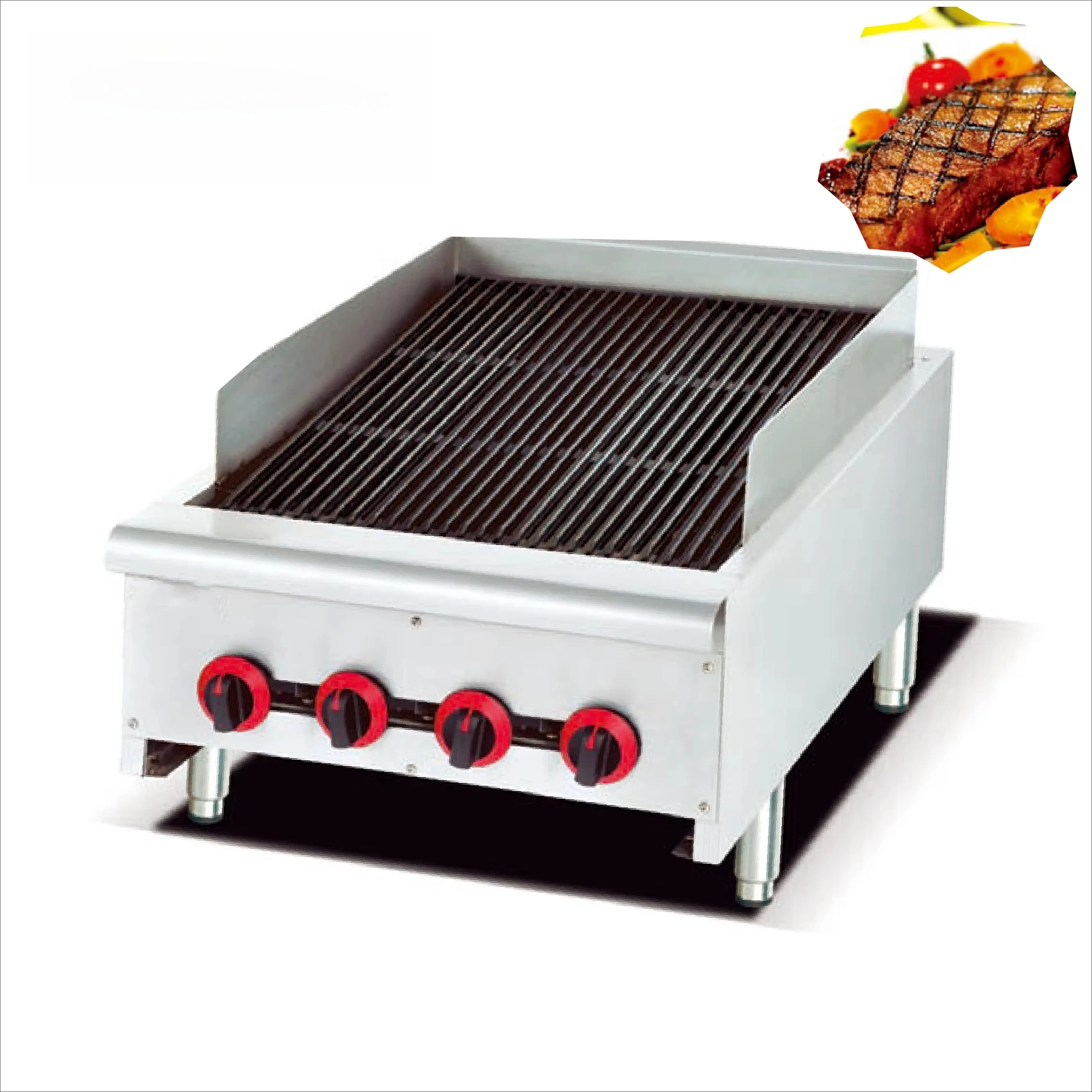 

Коммерческий настольный газовый лавовый гриль Ресторанный гриль для стейка Гриль от пола до пола