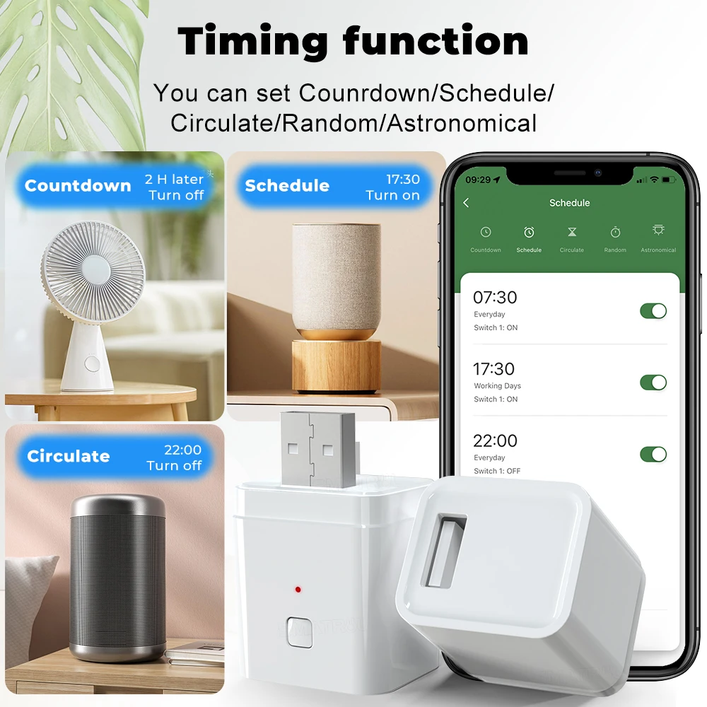 Tuya Smart Home adattatore Micro USB Smart Plug caricabatterie per telefono cellulare 5V WiFi Mini adattatore di alimentazione USB funziona con