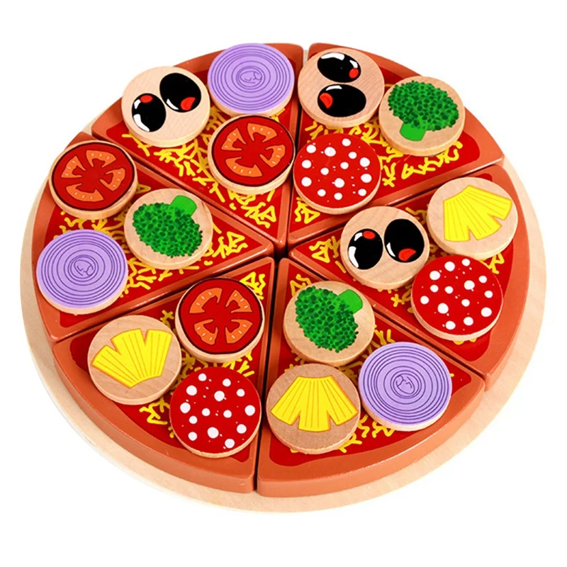 Simulatie Houten Gesneden Pizza Groenten, Keuken Voedsel Speelgoed, Hands-On Vermogen Pretend Game, Kinderen Educatief Speelgoed, Baby Cadeau