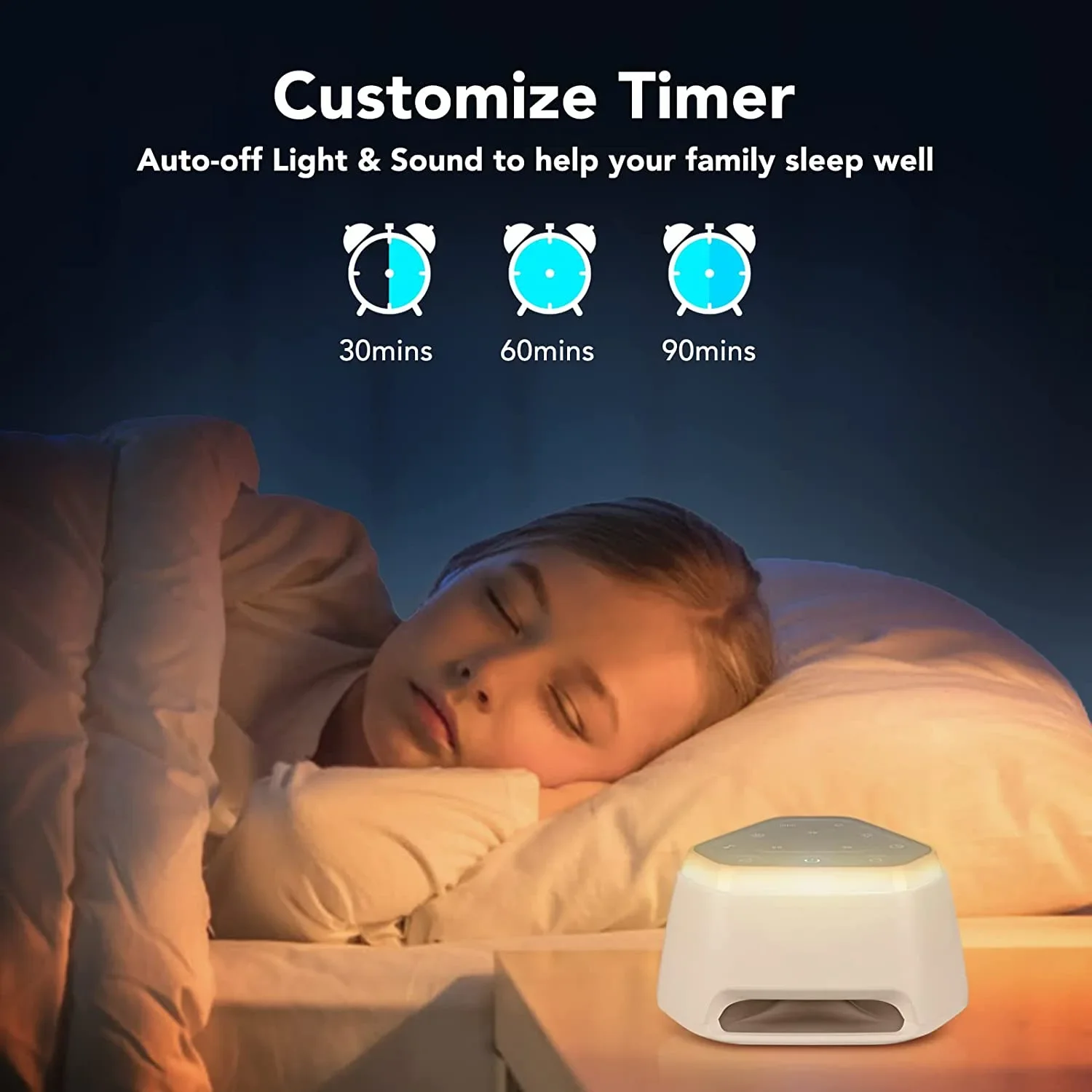 Baby White Noise Machine USB Rechargeable Timed Shutdown Sleep Machine Baby Sleep Sound Player Night Light Timer Noise Player