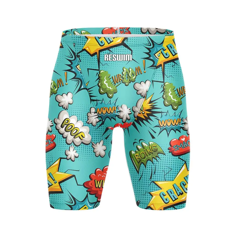 2026 Men's Swim Jammer Swimsuit Endurance Athletic Training Shorts Beach Swimming Trunks Summer Jammers Swimwear Surfing Shorts