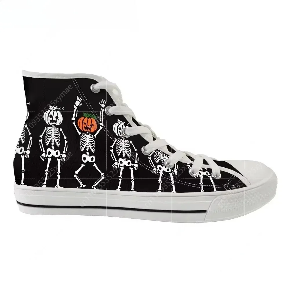Men Vulcanized Sneakers High Top Canvas Shoes Classic 3D Lava Skull Brand Design Men's Flats Shoes Lace Up Footwear view 4