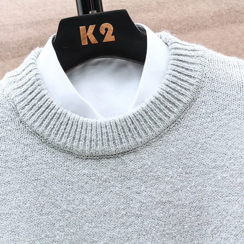 Men\'s Winter Sweater Round Neck Male Fit Knitted Pullover Loose Harajuku Mens Retro Sweaters korean Popular Clothes