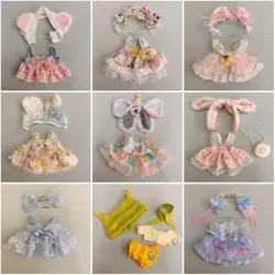 Pretty Dress Clothes for 20cm Cotton Plush Toys Dress Up Clothing Princess Skirt Cute Casual Suit Socks Set Girls Brithday Gift