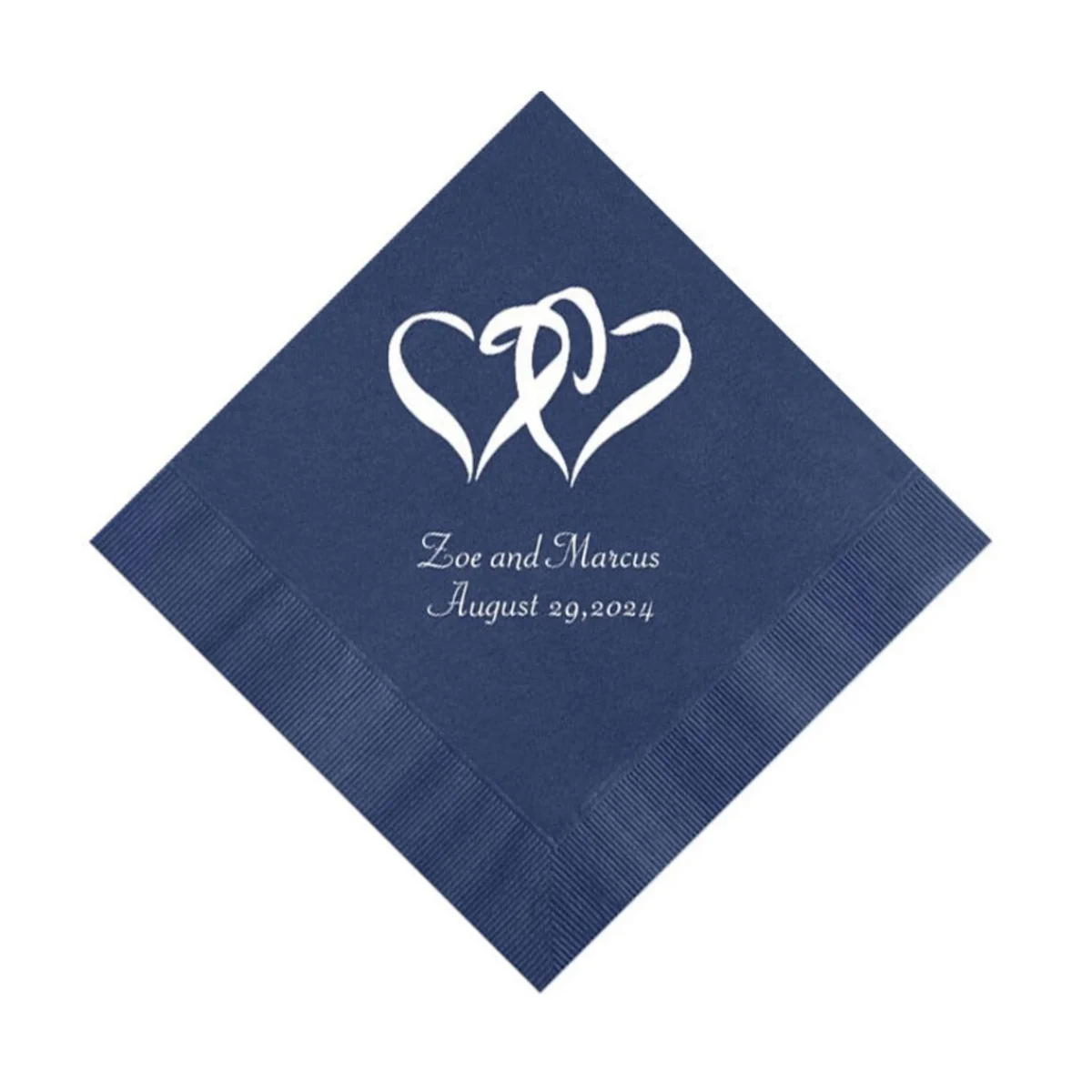 

50pcs Double Hearts Wedding Napkins Personalized Paper Heart Valentine Linked Cocktail Reception Decor Bridal Shower