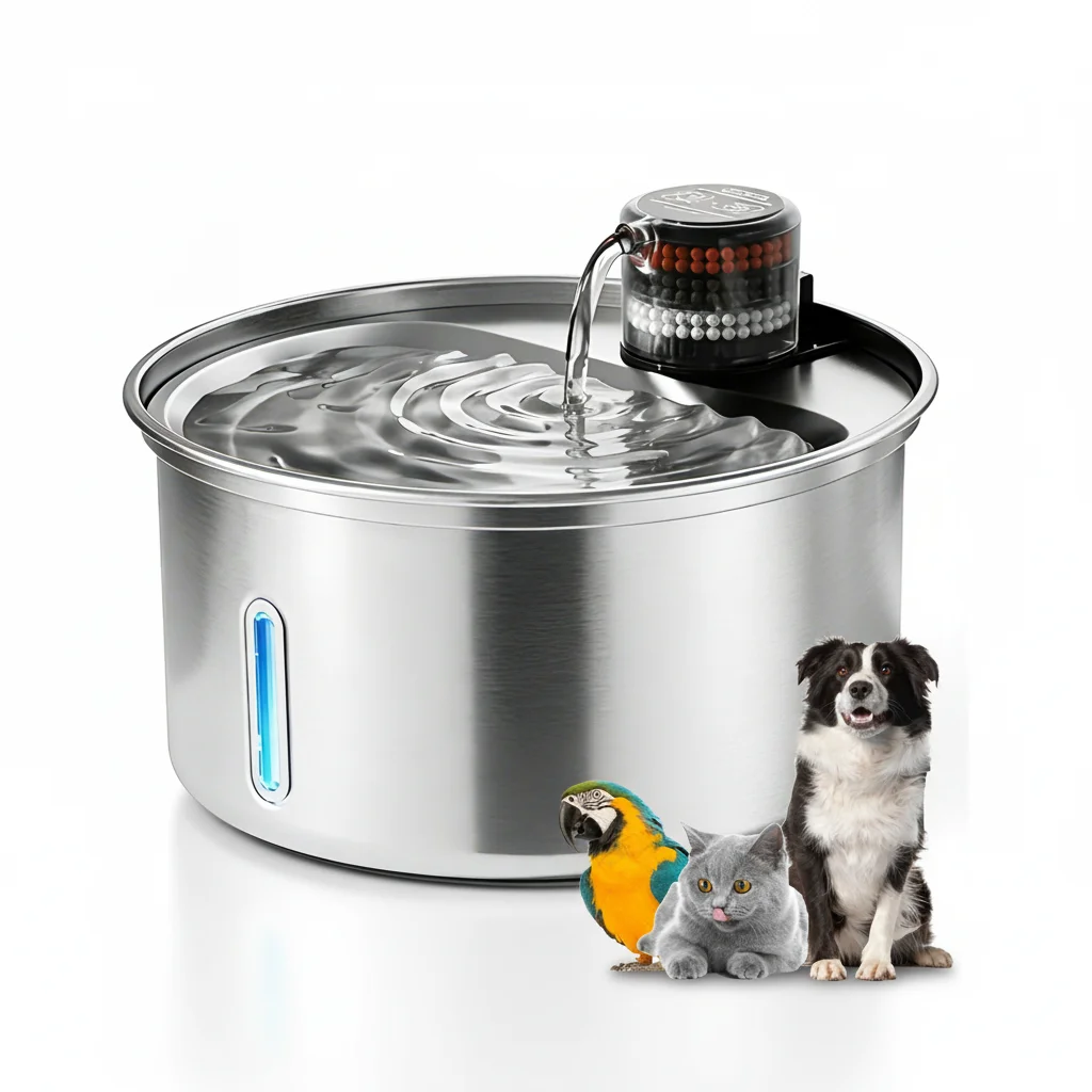 

Автоматический фонтан-поилка для кошек и собак с фильтром из активированного угля, электрический диспенсер для воды для домашних животных