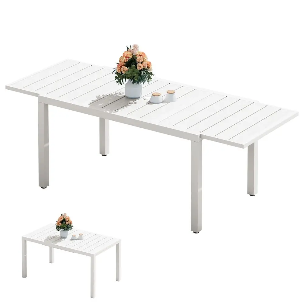

Outdoor Expandable Dining Table 60 83, Patio Dining Table for 410 People, All Weather HDPE and Aluminum Outdoor Furniture for B