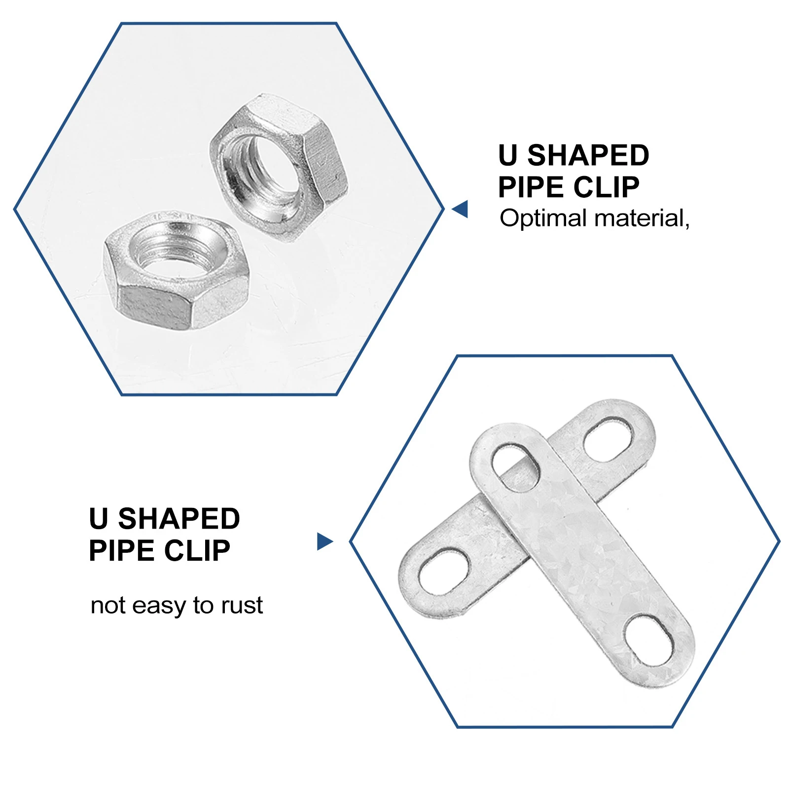 

U Shaped Pipe Clip Stainless Steel Tube Fixed Clamp Greenhouse Parts Accessories Hose Bolt Style Durable Hardware