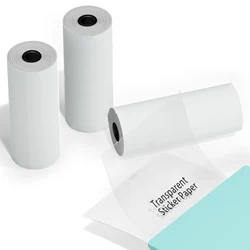 Transparent Thermal paper mini printer paper label sticky paper adhesive paper for learning and office Art DIY for M02 T02 3Roll