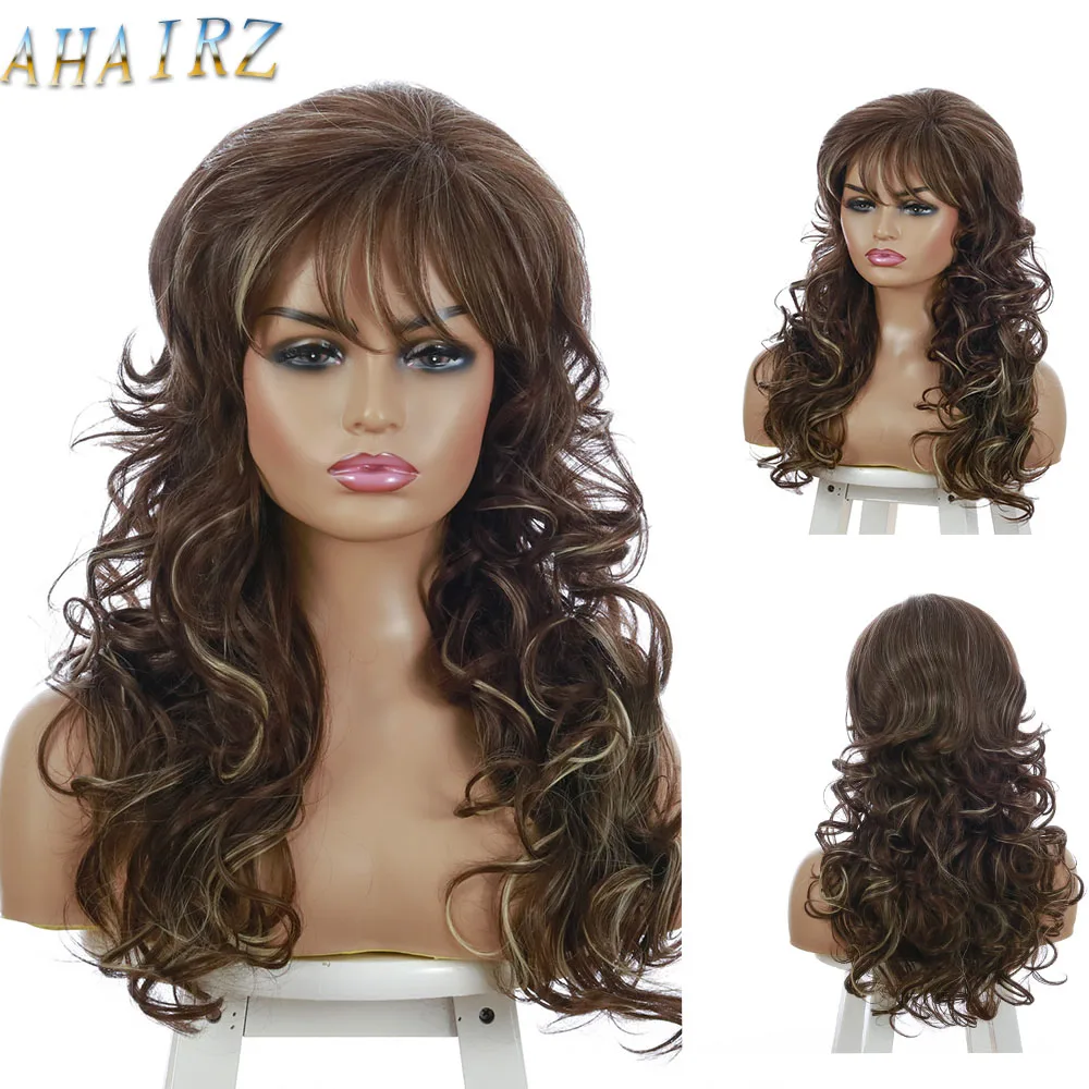 

Women's Synthetic Wig Long Curly Hair Small Curly Fluffy Black Brown Chemical Fiber Hair For Woman Costume Party Wig