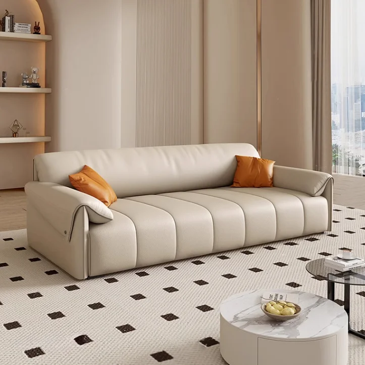#Modern Modular Leather Sofa Set Customizable Combination Sectional Couch for Basement Villa Warehouse Workshop-Factory Direct