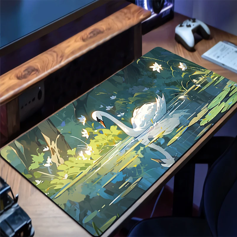 

Gaming Swan Mouse Pad Portable Computer Desk Mat Table Keyboard Pad Laptop Rubber Non-slip Back Fashion Brand Mousepad Cushion