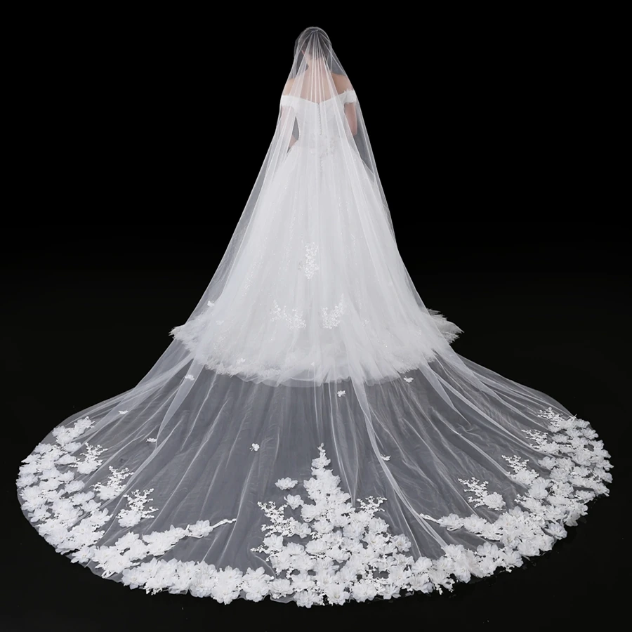 

New Arrival Cathedral Wedding veil White Ivory Bride veils for women wedding accessories Velos de novia Welon Bridal veil noiva