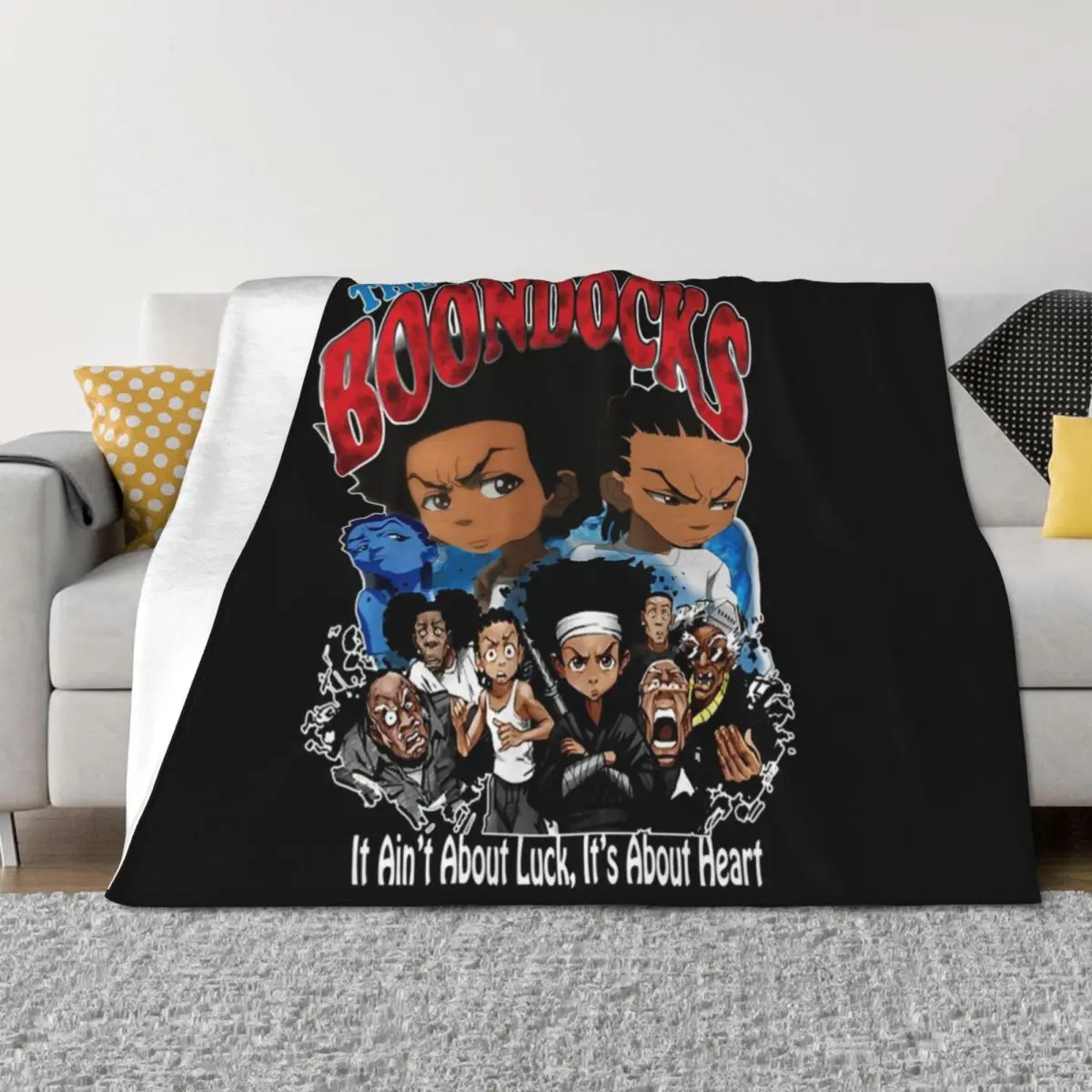 boondocks For Fans Throw Blanket Blankets Sofas Of Decoration Sofas anime Polar Blankets