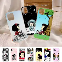 Funda de teléfono Mafalda para iPhone 14, 13, 12, 11 Pro Max, XS, X, XR, SE 2020, 6, 7, 8 Plus, Mini carcasa transparente