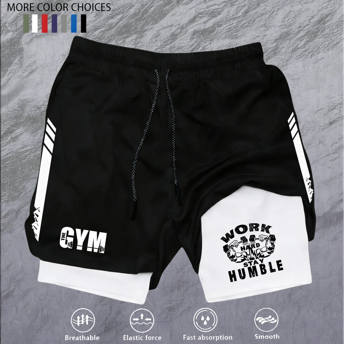 Men 2 in 1 Double Deck Marathon Running Shorts Fitness Training Pants Men's Racing Shorts Gym Wear Jogging Workout Sports Shorts