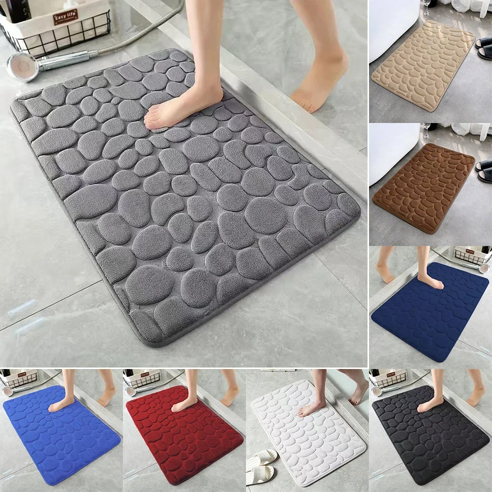 

Cobblestone Embossed Bath Mat Non-slip Carpets Bedroom Toilet Floor Shower Rug Non-slip Shower Doormat Bathroom Decor 수분 흡수성 카펫