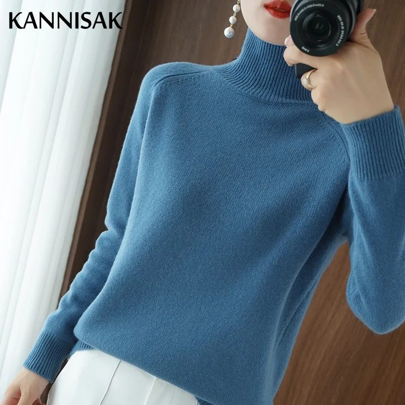 Women Sweater Turtleneck Autumn Winter Korean Solid Warm Pullovers Loose Casual Female Jumper Long Sleeve Bottoming Shirt Tops