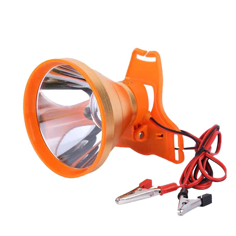 Farol de longo alcance ao ar livre de alta potência, lâmpada LED impermeável, 12V, farol COB brilhante para caça e pesca