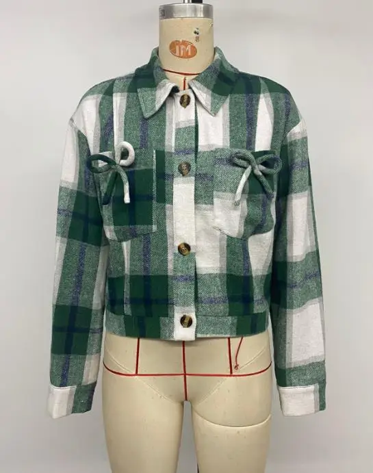 Veste ample à col rabattu pour femme, nouvelle mode décontractée, Style rétro, chemise à carreaux, automne/hiver 2025